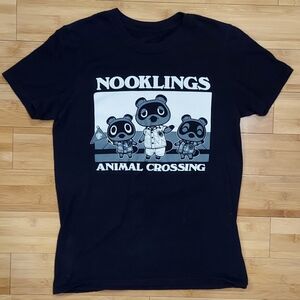 Nooklings Animal Crossing Black Graphic Tee Tom Nook Timmy And Tommy Size Small